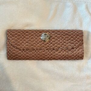 Brown Snake Skin Clutch
